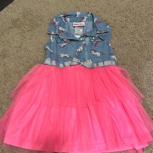 Little Las hot pink unicorn dress